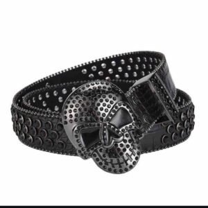 Ceintures En Strass Pour Homme Et Femmes, Ceinture En Cuir à Clous En Cristal De Style