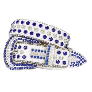Ceintures en strass pour homme et femmes, Ceinture en cuir à clous en cristal de style