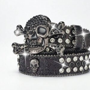 Ceintures En Strass Pour Homme Et Femmes, Ceinture En Cuir à Clous En Cristal De Style