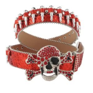 Ceintures En Strass Pour Homme Et Femmes, Ceinture En Cuir à Clous En Cristal De Style